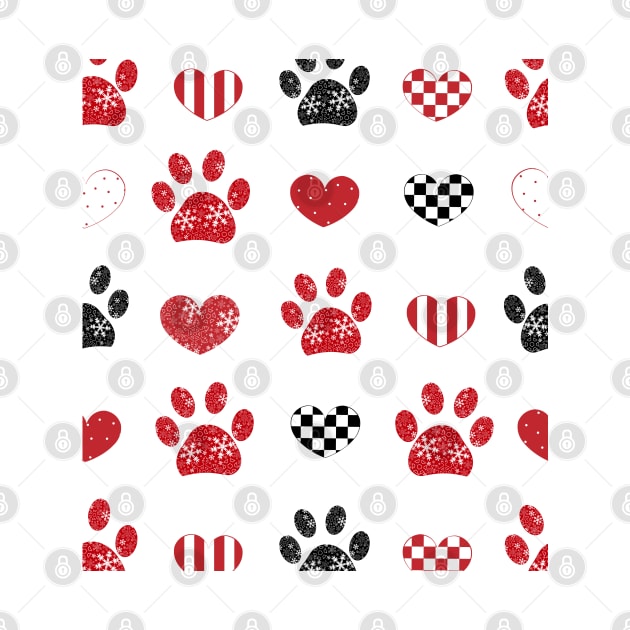 Paw print made of snowflake and hearts by GULSENGUNEL