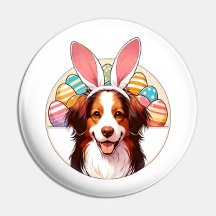 Nederlandse Kooikerhondje's Easter Fun with Bunny Ears Pin