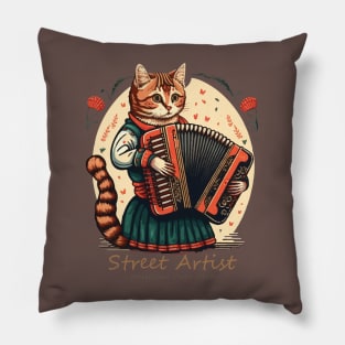 Street Artist Cat Pillow