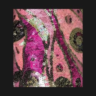 Photographic Image of Pink and Gold Sequins T-Shirt