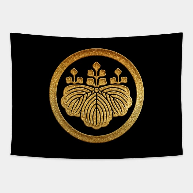 Gold Maruni Gosan no Kiri Kamon Tapestry by Takeda_Art