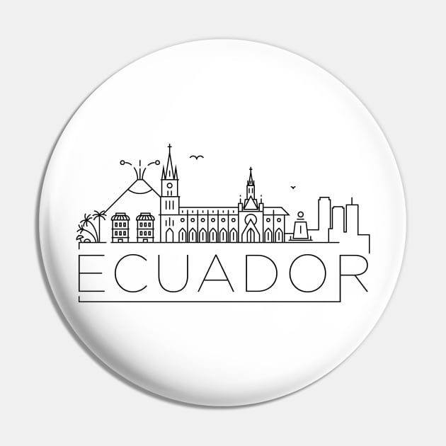 Ecuador Minimal Skyline Pin by kursatunsal