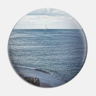 Seascape with a sailboat Pin