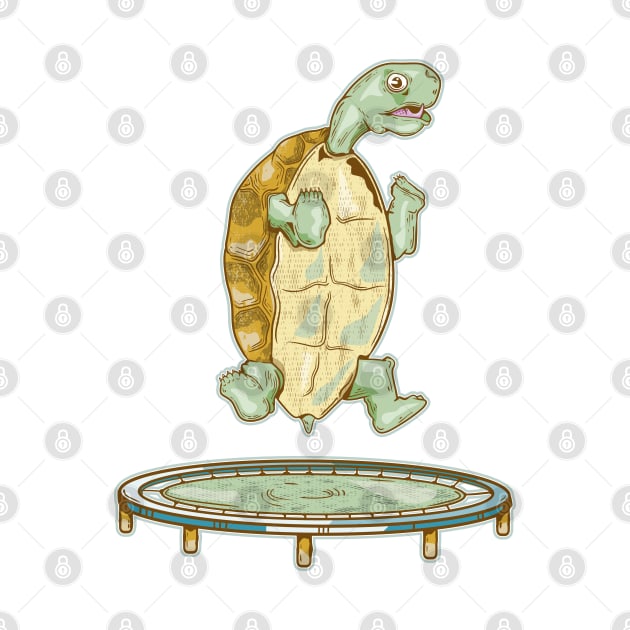 Tortoise on the trampoline by mailboxdisco