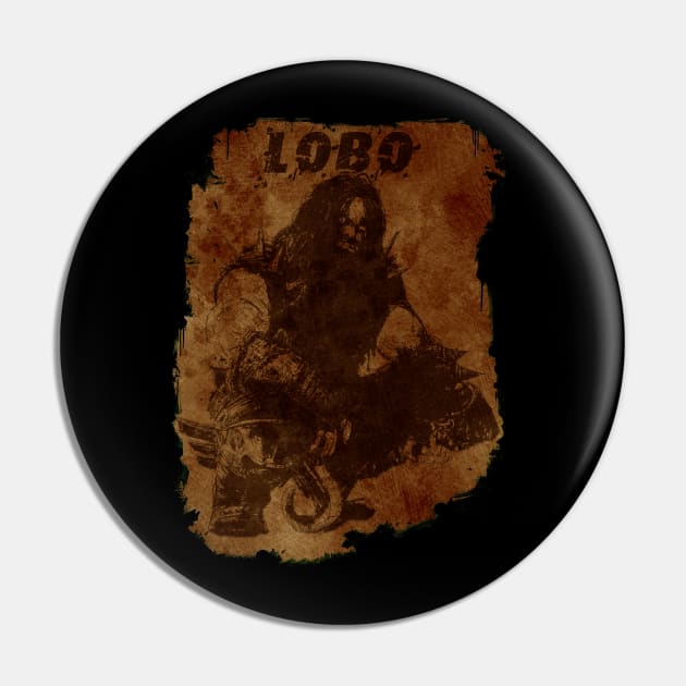 Lobo Silhouette (w/ Grunge Backround) Pin by enfuego360