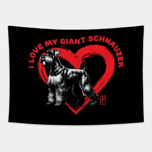 I Love My Giant Schnauzer - I Love my dog - Family dog Tapestry