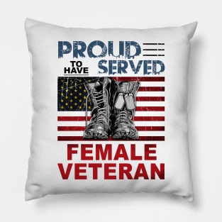 Female Veteran Custom Cap Proud To Have Served Personalized Gift Pillow