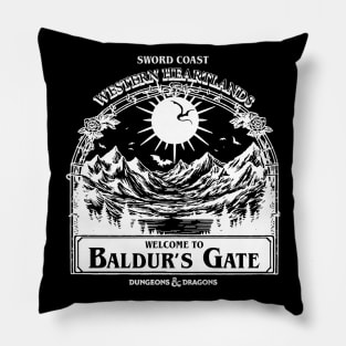 Welcome to Baldur's gate Black and White V2 Pillow