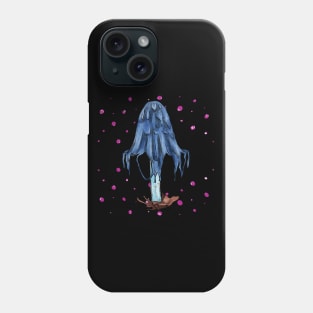 Inky cap mushroom, goth cartoon mycology Phone Case