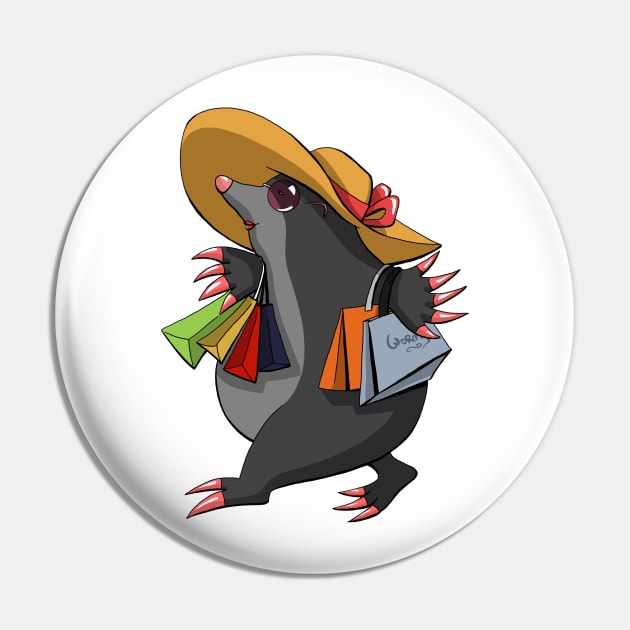 Shopping mole Pin by Simmerika