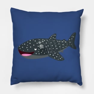 Cute whale shark happy cartoon illustration Pillow