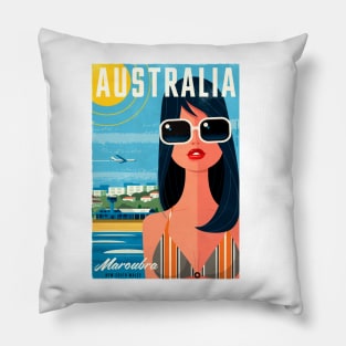 Maroubra Travel Poster Pillow