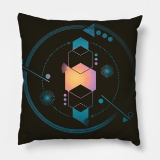 Galaxy geometric Planet blue abstract Pillow