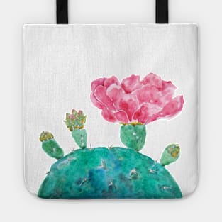 Pink cactus flower watercolor Tote