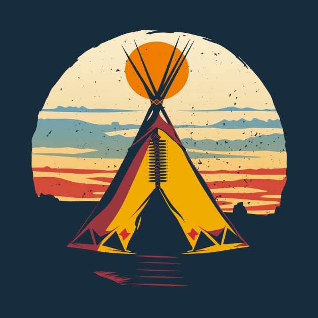 Native American Tipi Camp by Wintrly