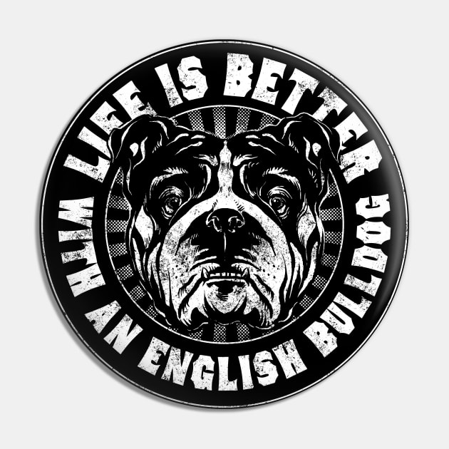 English Bulldog Pin by Black Tee Inc