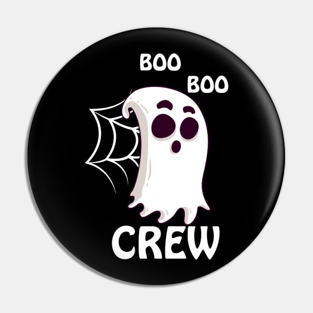 Boo Boo Crew Nurse Ghost Funny Halloween Costume Gift T-Shirt Pin by Trendy_Designs