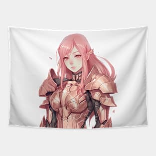 Manga Warrior's Quest - Adorable Girl in Armor Tapestry