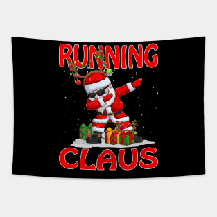 Running Santa Claus Reindeer Christmas Matching Costume Tapestry