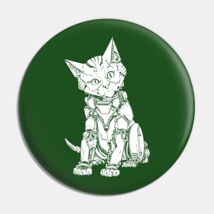 Robot Kitten (white shape) Pin