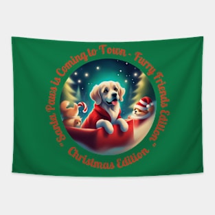 "Santa Paws is Coming to Town" Tapestry