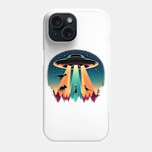 Cosmic Dinosaur Abduction Under Starry Sky Phone Case