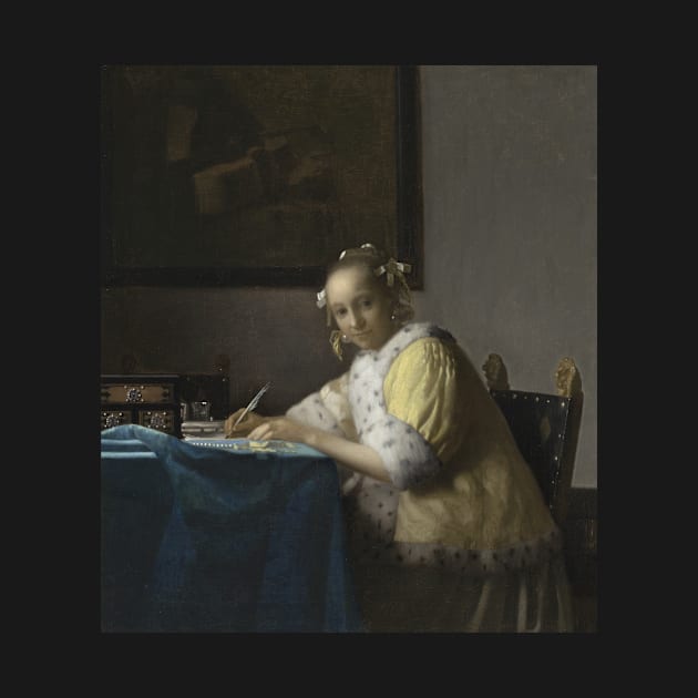 A Lady Writing by Jan Vermeer by Classic Art Stall