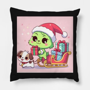 Baby Grinch inspired Grinchmas! Cute Christmas decor festive wear Pillow
