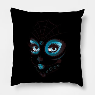 Day of Dead Girl Face Pillow