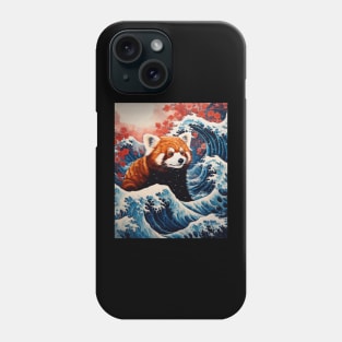 The Great Wave of Red Panda Funny Phone Case