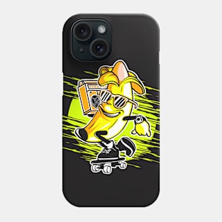 Rad Skateboarding Banana with Boombox Phone Case