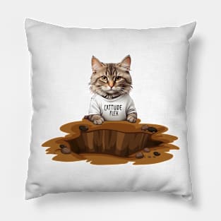 "Cattitude on Fleek." Pillow