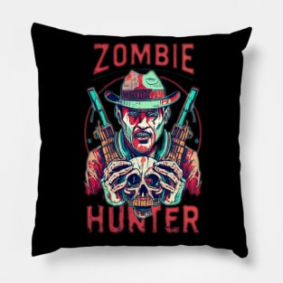 Zombie hunter halloween Pillow