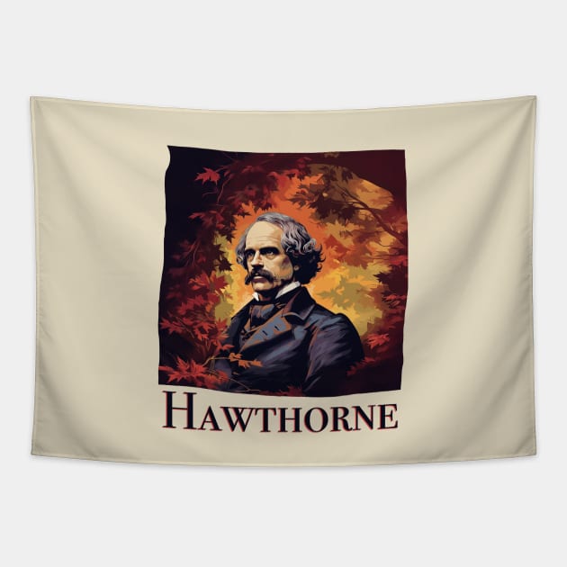 Nathaniel Hawthorne (Light) Tapestry by WickedAngel