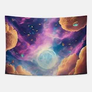 Mystical Nebula Planets Clouds Tapestry