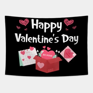 Happy Valentines Day Be Mine Cute Hearts VDay Pajama Tapestry