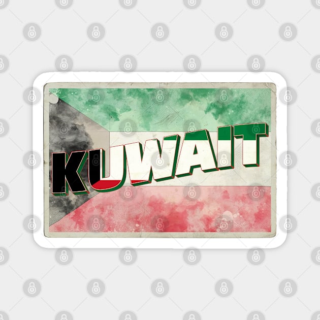 Kuwait Vintage style retro souvenir Magnet by DesignerPropo