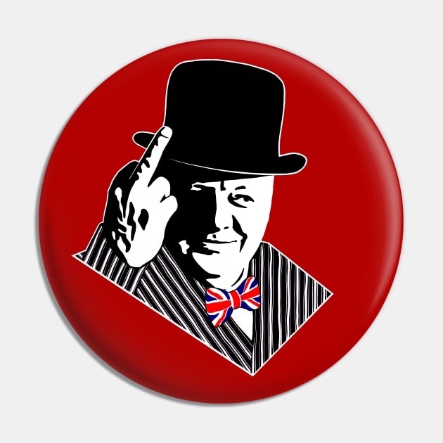 Winston Churchill Middle Finger Pin by reapolo