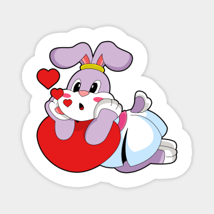 Rabbit Bride Heart Wedding Magnet