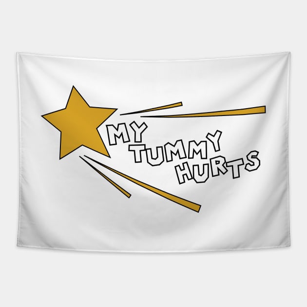 MY TUMMY HURTS Tapestry by artbyemuu