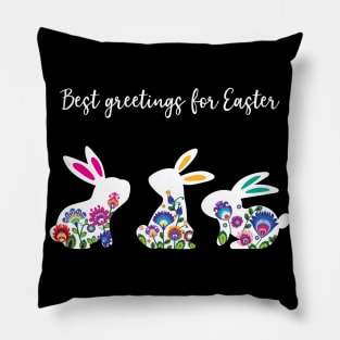 Awesome Easter Bunnies on black Pillow