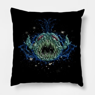 Halloween creepy fish deep sea animal teeth Pillow