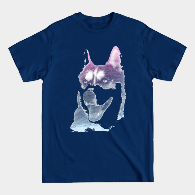 Discover Husky Superimposed Watercolor - Husky - T-Shirt