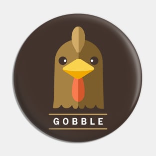 Minimalist Thanksgiving Turkey Face Pin