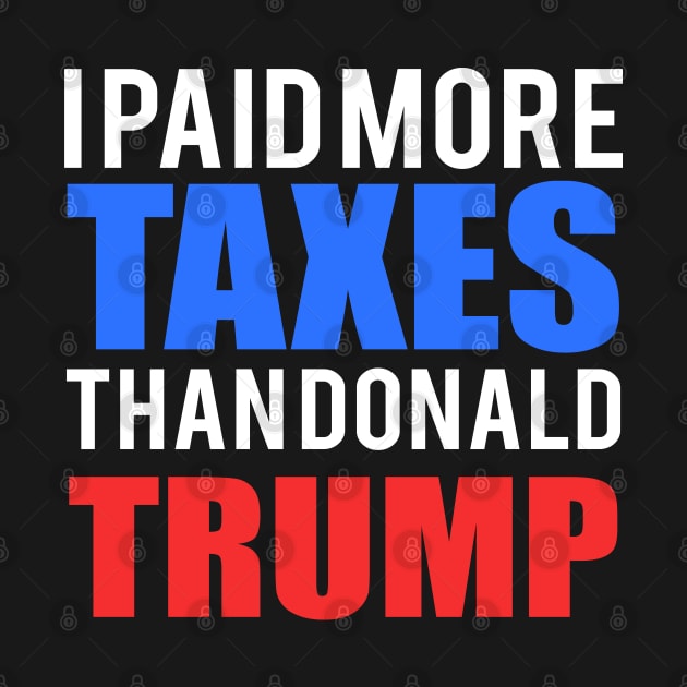 I Paid More Tax Than Donald Trump Typography Art by StreetDesigns