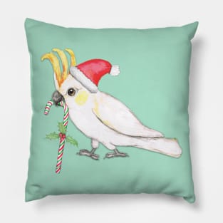 Sulphur crested cockatoo Christmas style Pillow