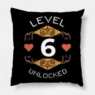 Retro Gaming Level 6 Unlocked Pillow