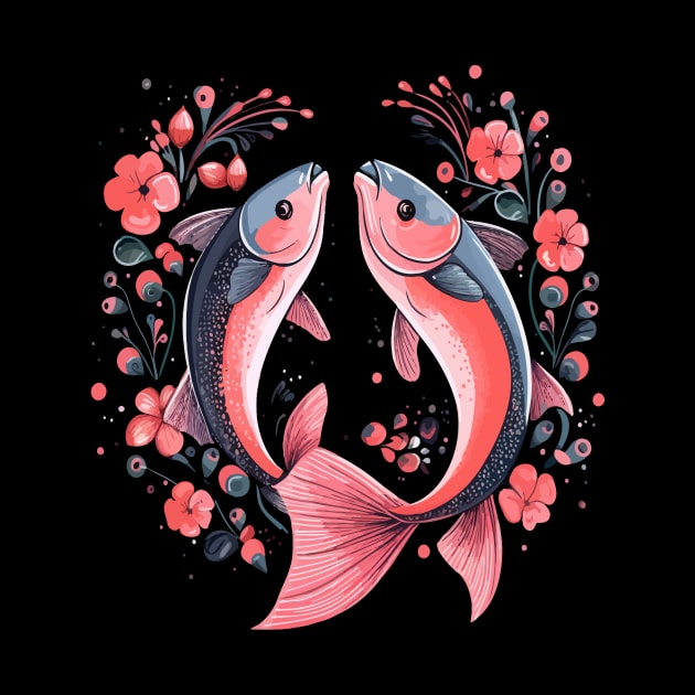 Salmon Couple Valentine by JH Mart