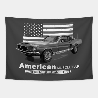 GT 500 American Muscle Car 60s 70s Old is Gold Tapestry