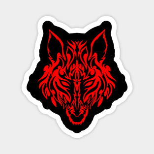 Tribal Wolf - Warrior Mask Magnet